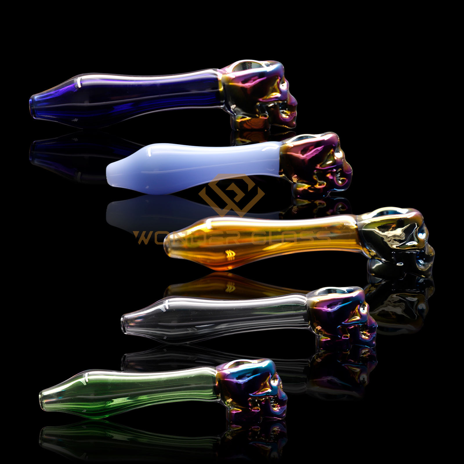 P313 skull head glass pipe